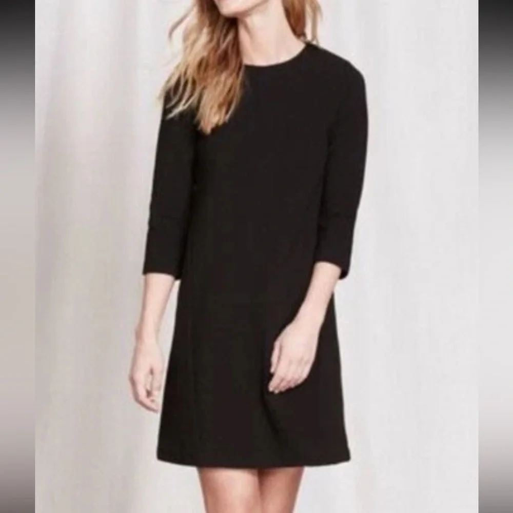 Boden Ribbed Ottoman Shift Black Dress Sz US 8P